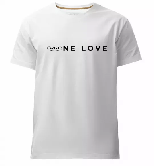 Мужская премиум футболка KIA one love Белый фото