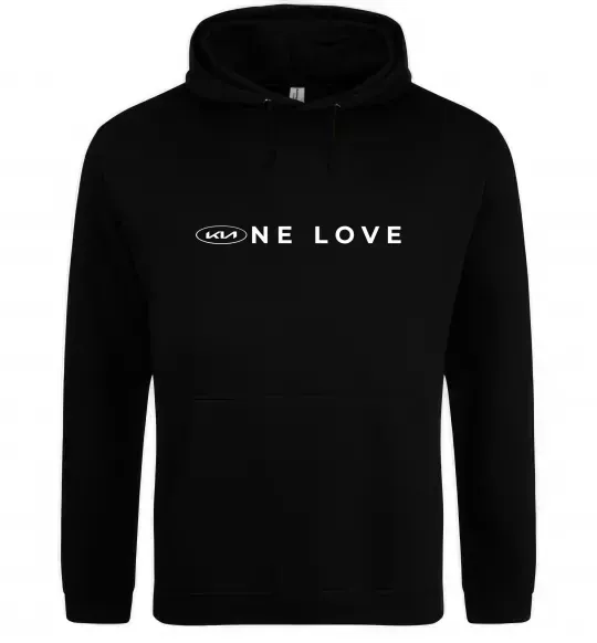 Чоловіча толстовка (худі) KIA one love Чорний фото