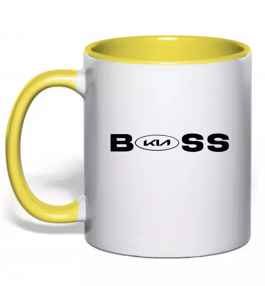 Чашка с цветной ручкой KIA Boss Солнечно желтый фото