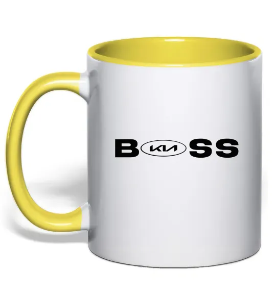 Чашка с цветной ручкой KIA Boss Лимонный фото
