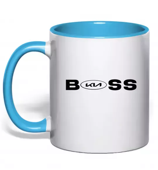 Чашка с цветной ручкой KIA Boss Голубой фото
