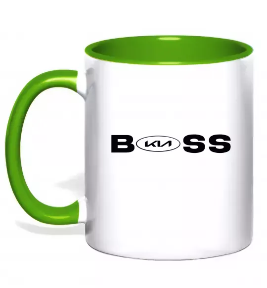 Чашка с цветной ручкой KIA Boss Зеленый фото
