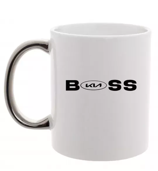Чашка с цветной ручкой KIA Boss Серебро фото