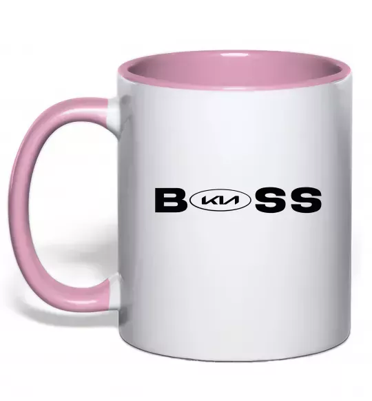 Чашка с цветной ручкой KIA Boss Нежно розовый фото