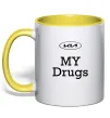 Чашка с цветной ручкой KIA my drugs Лимонный фото