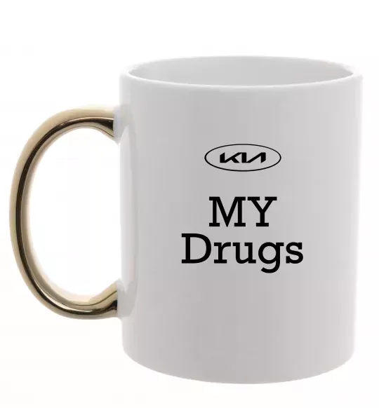 Чашка з кольоровою ручкою KIA my drugs Золото фото
