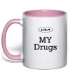 Чашка з кольоровою ручкою KIA my drugs Ніжно рожевий Чашка з кольоровою ручкою KIA my drugs Ніжно рожевий фото