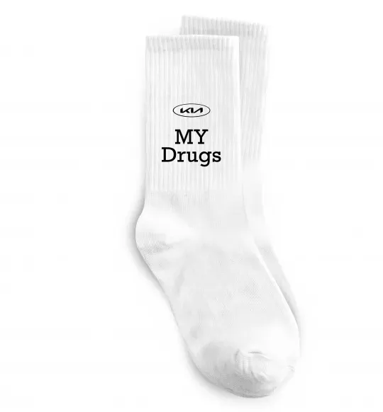 Носки KIA my drugs Белый фото