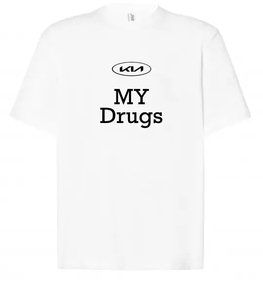 Футболка Оверсайз KIA my drugs Білий фото