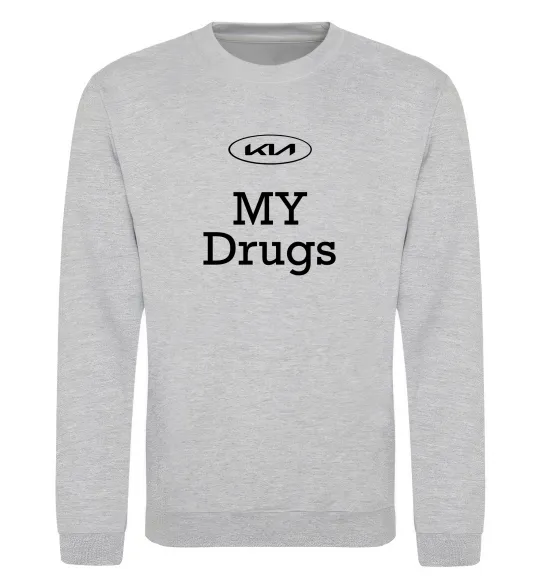 Свитшот KIA my drugs Серый меланж фото