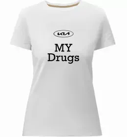 Женская премиум футболка I Love Kia Белый фото