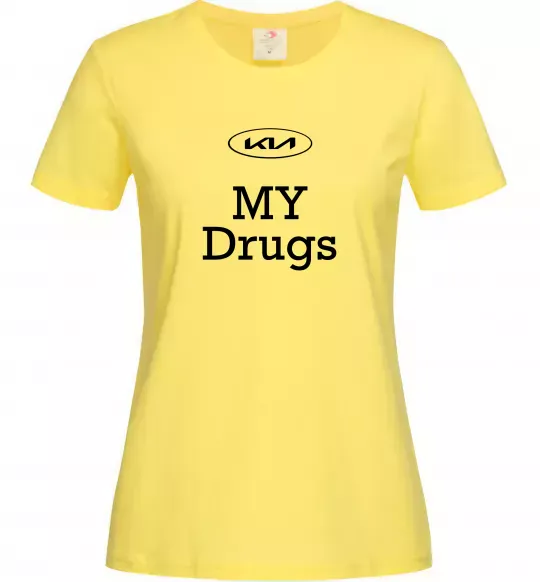 Женская футболка KIA my drugs Лимонный фото
