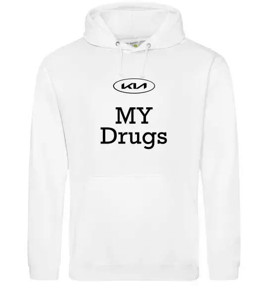 Мужская толстовка (худи) KIA my drugs Белый фото