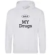 Мужская толстовка (худи) KIA my drugs Серый меланж фото