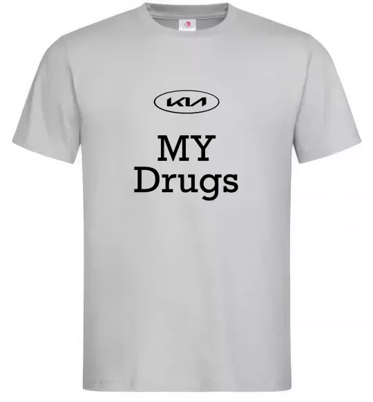 Мужская футболка KIA my drugs Серый фото