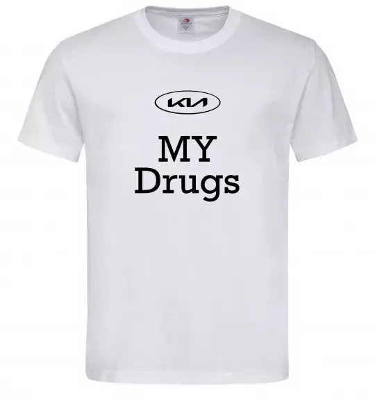 Мужская футболка KIA my drugs Белый фото