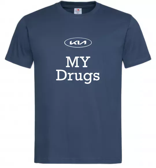 Мужская футболка KIA my drugs Темно-синий фото