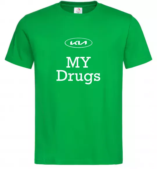 Мужская футболка KIA my drugs Зеленый фото