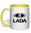 Чашка с цветной ручкой Lada logo Солнечно желтый фото