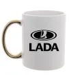 Чашка с цветной ручкой Lada logo Золото фото