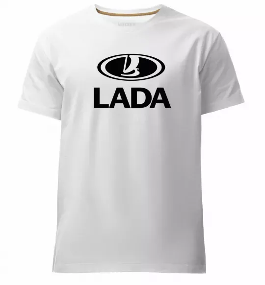 Мужская премиум футболка Lada logo Белый фото