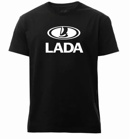 Мужская премиум футболка Lada logo Черный фото