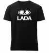 Мужская премиум футболка Lada logo Черный фото