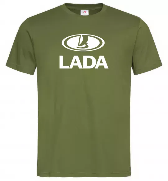 Чоловіча футболка Lada logo Оливковий фото