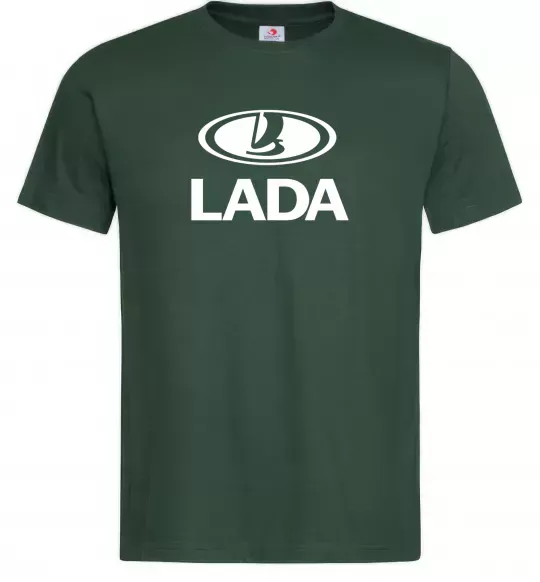Чоловіча футболка Lada logo Темно-зелений фото