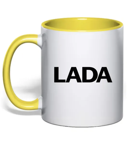 Чашка з кольоровою ручкою Lada назва Лимонний фото
