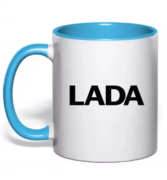 Чашка з кольоровою ручкою Lada назва Блакитний фото