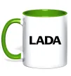 Чашка з кольоровою ручкою Lada назва Зелений фото