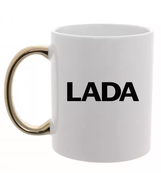 Чашка з кольоровою ручкою Lada назва Золото фото