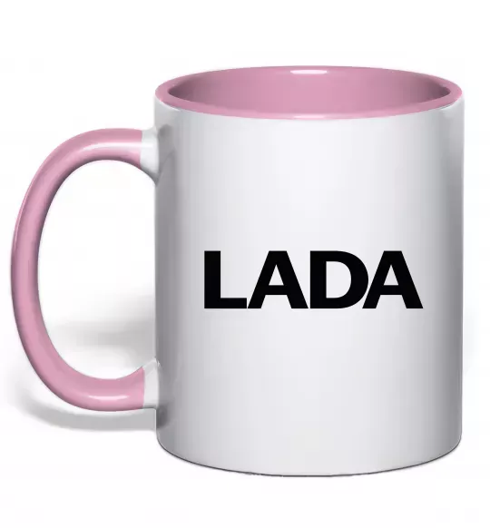 Чашка з кольоровою ручкою Lada назва Ніжно рожевий фото