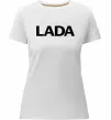 Жіноча преміум футболка Lada назва Білий фото