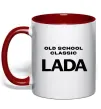 Чашка з кольоровою ручкою Old school lada Червоний фото