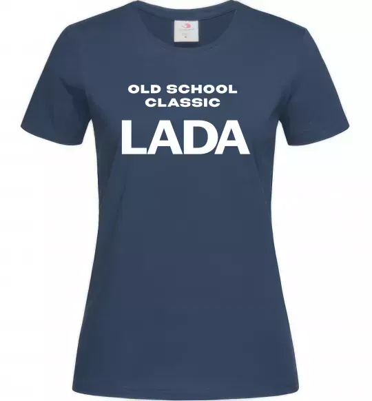 Женская футболка Old school lada Темно-синий фото