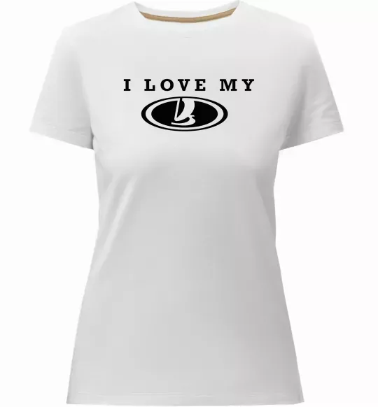Женская премиум футболка Love my Lada Белый фото