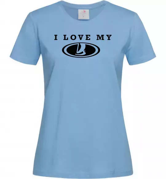 Жіноча футболка Love my Lada Блакитний фото