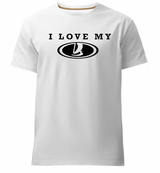Чоловіча преміум футболка Love my Lada Білий фото