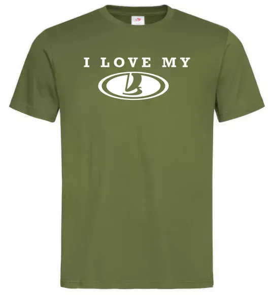 Чоловіча футболка Love my Lada Оливковий фото