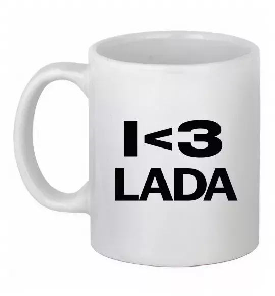Чашка керамічна I <3 Lada Білий фото