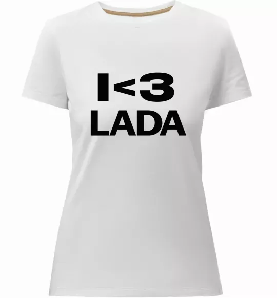 Жіноча преміум футболка I <3 Lada Білий фото