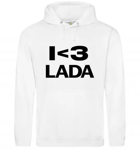 Чоловіча толстовка (худі) I <3 Lada Білий фото