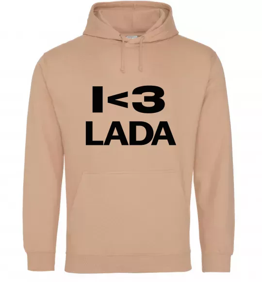 Женская толстовка (худи) I <3 Lada Песочный фото