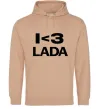 Женская толстовка (худи) I <3 Lada Песочный фото