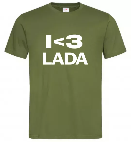 Чоловіча футболка I <3 Lada Оливковий фото