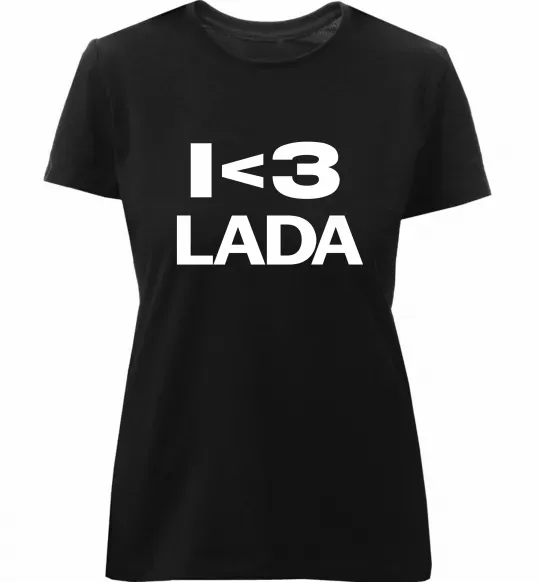 Жіноча преміум футболка I <3 Lada Чорний фото