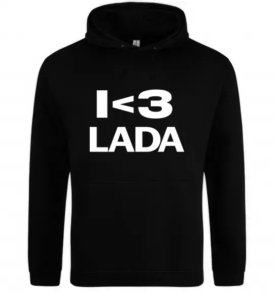 Чоловіча толстовка (худі) I <3 Lada Чорний фото