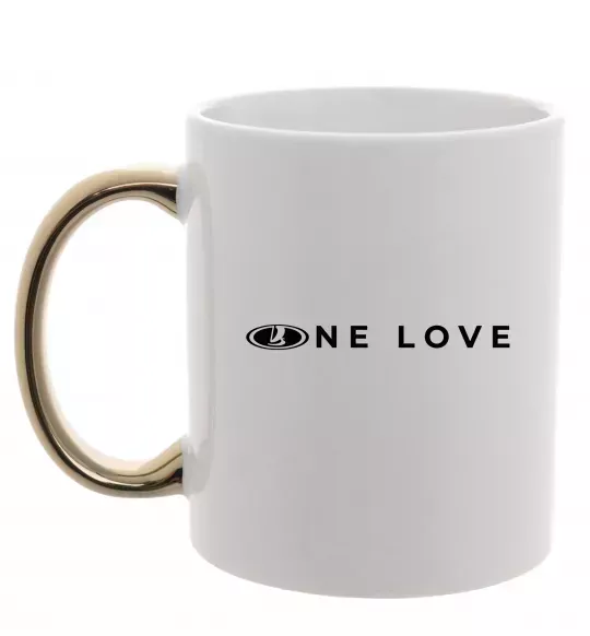 Чашка з кольоровою ручкою Lada one love Золото фото